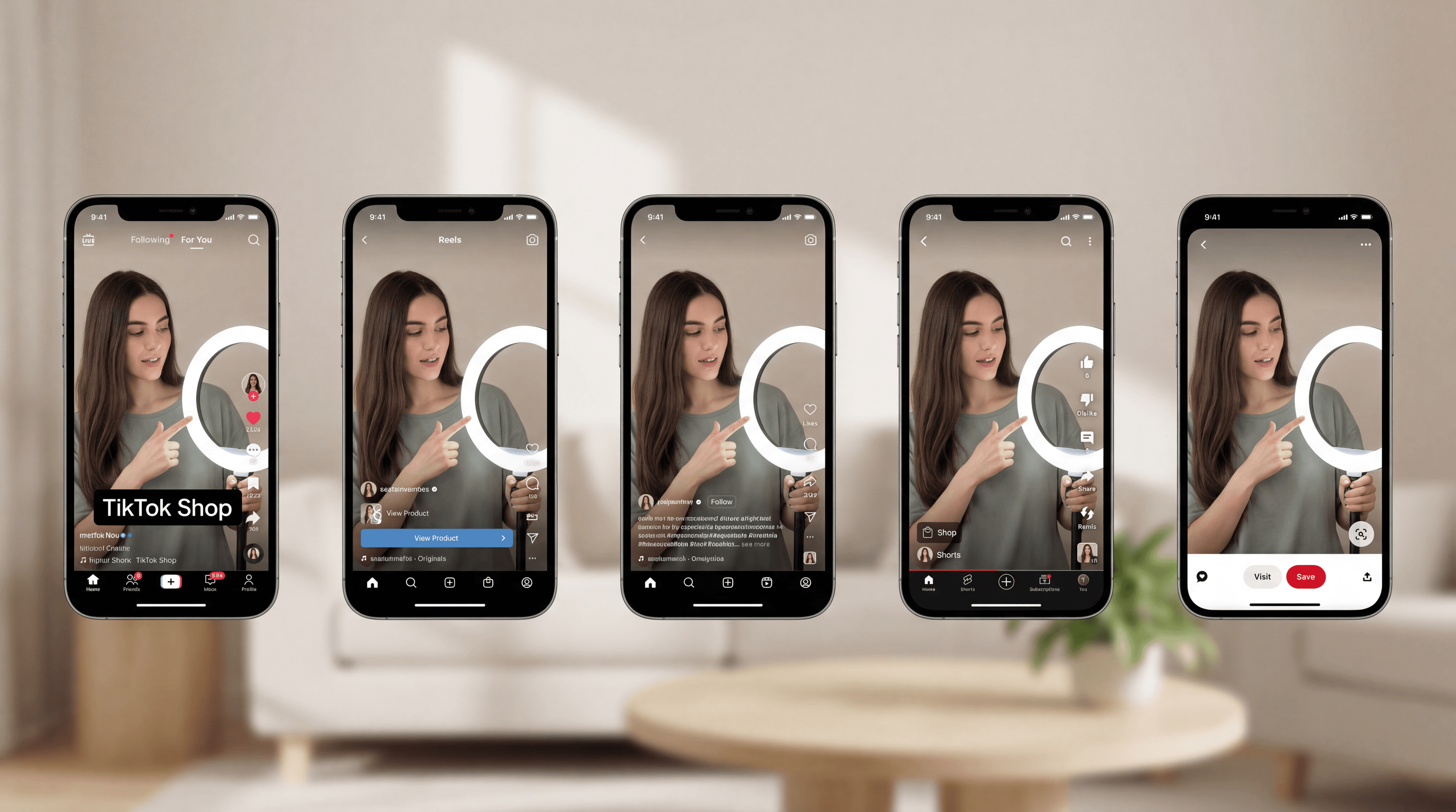 One video posted across TikTok, Instagram, Facebook, YouTube, and Pinterest